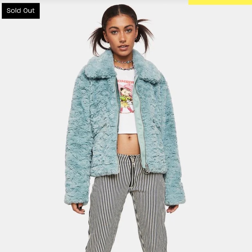 NWOT NOIZE
Serena Faux Fur Jacket In Seaform